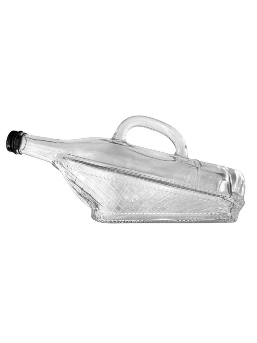 Vintage London Winery Boat Glass Bottle Basket Wicker Decanter Mid Century 1966